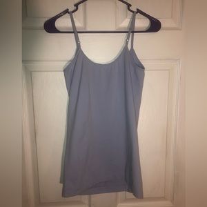 - Baby blue tank top, size S/M nylon, spandex blend, excellent condition,